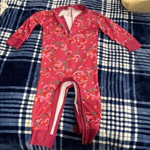 Honeysuckle Dark Pink floral Full Body bathing suit - NEW